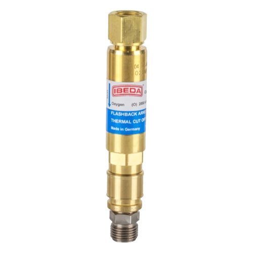 Ibeda Quick Action Coupling Flashback Arrestor Regulator End -OXYGEN