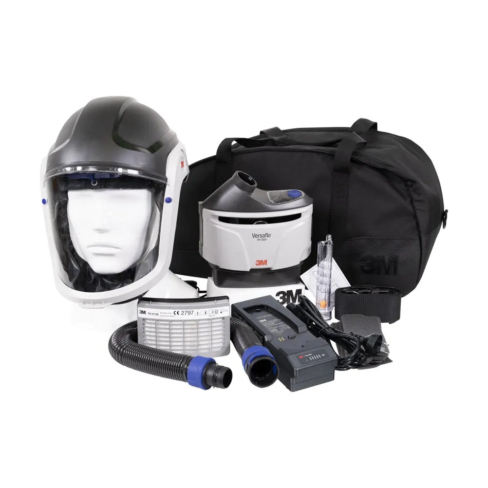 3M Versaflo TRM-307C M-Series, TR-315A+ Starter Kit with M-307 Helmet, Flame Resistant Face Seal and Charger