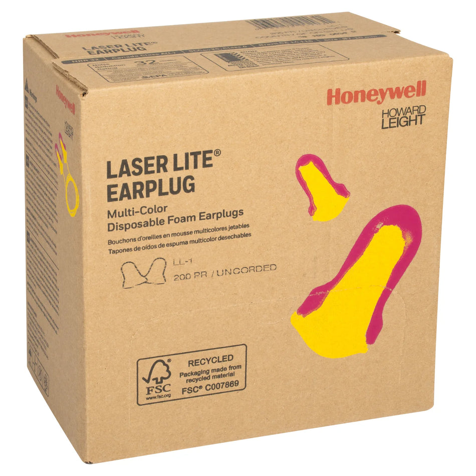 Howard Leight LASER LITE LL-1 25dB CL4 Uncorded Earplugs (Box 200pr)