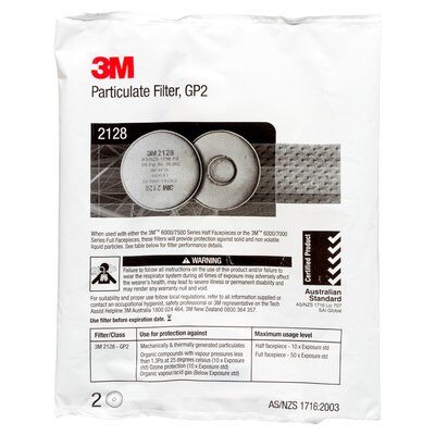 3M™ Particulate Filter 2128, GP2, with Nuisance Level Organic Vapor/Acid Gas Relief