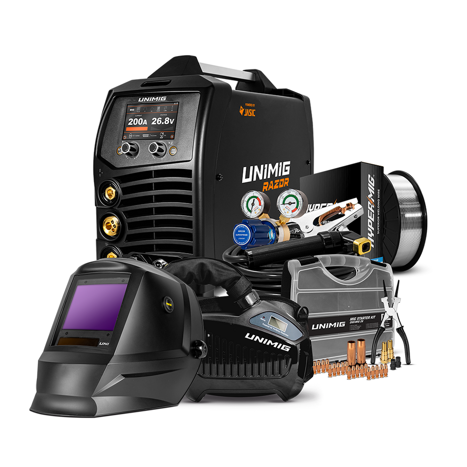 UNIMIG RAZOR 200 PULSE MIG/TIG/STICK WELDER BUNDLE - PK11109