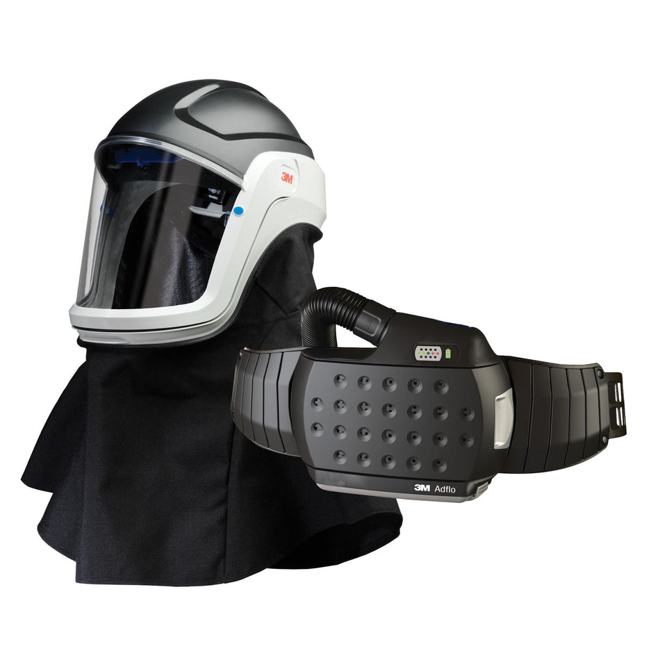 3M™ M-Series Flip-Up Face Shield & Safety Helmet M-407 with Heavy Duty Adflo PAPR Part No. 890407HD