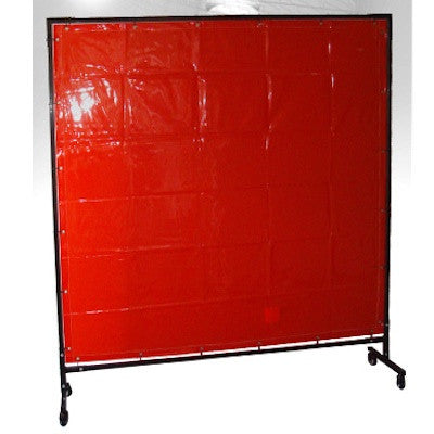 RED WELDING CURTAIN WITH FRAME